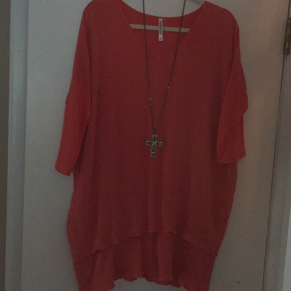 Long ruffled tank top